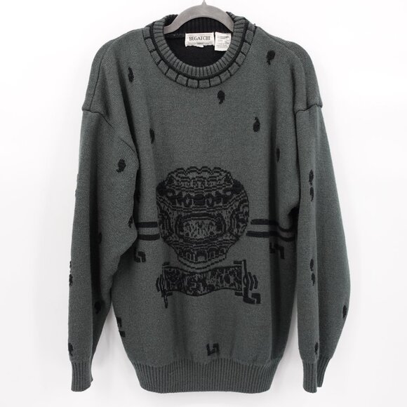 Bugatchi‎ Gray Long Sleeve Sweater Wool Blend Medium - Picture 1 of 5